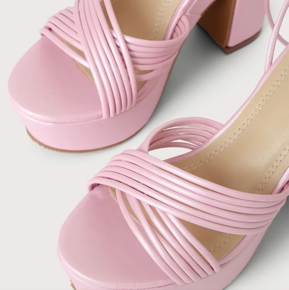 Chase & Chloe Pink Ankle Strap Heels size 7.5 - Picture 2 of 6